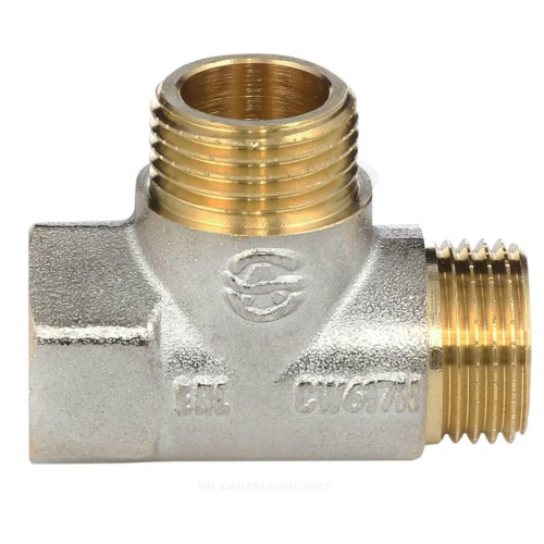 Тройник латунь никель Ду 20 (3/4") ВР/НР/НР Aquasfera 9035-02