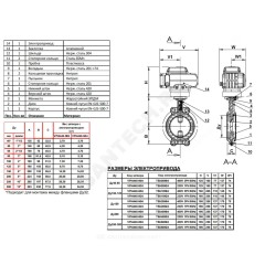 Затвор дисковый поворотный чугун VPI4448-N04EP Ду 300 Ру16 межфл с электроприводом Nutork 380В диск чугун манжета EPDM Tecofi VPI4448-N04EP0300