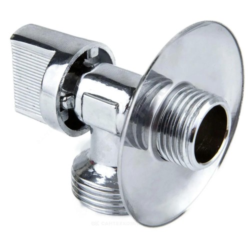 Кран шаровой латунный бытовой хром 1044 G1/2"х3/4" Ру10 НР переходной бабочка с отражателем Aquasfera 1044-01