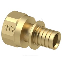 Муфта для PE-X/PE-RT труб аксиальная латунь Дн 25х3/4" ВР RTP (РосТурПласт) 28306