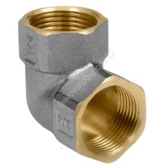 Угольник латунь никель Ду 25 (1") ВР/ВР 9001 ГОСТ 32585-2013 Aquasfera 9001-03