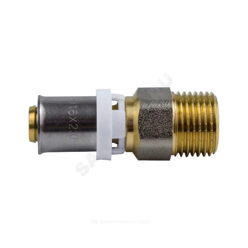 Муфта МП латунь никель пресс Дн 16х1/2" НР ГОСТ 32415-2013 8001 Aquasfera 8001-01