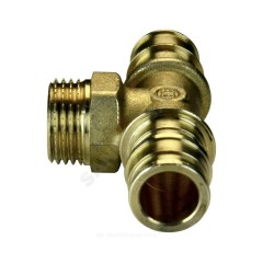 Тройник для PE-X труб радиальный латунь Дн 16х1/2"х16 НР GX153 Giacomini GX153Y033