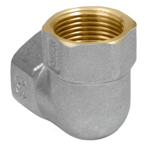 Угольник латунь никель Ду 32 (1 1/4") ВР/ВР 9001 ГОСТ 32585-2013 Aquasfera 9001-04