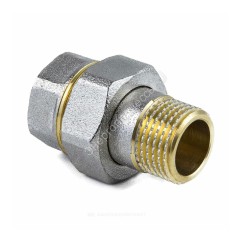 Соединитель латунь никель американка Ду 50 (2") прямой ВР/НР 9013 ГОСТ 32585-2013 Aquasfera 9013-06