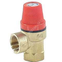 Клапан предохранительный угловой латунь Ду 15х20 ВР G1/2"хG3/4" Рср=10бар Benarmo