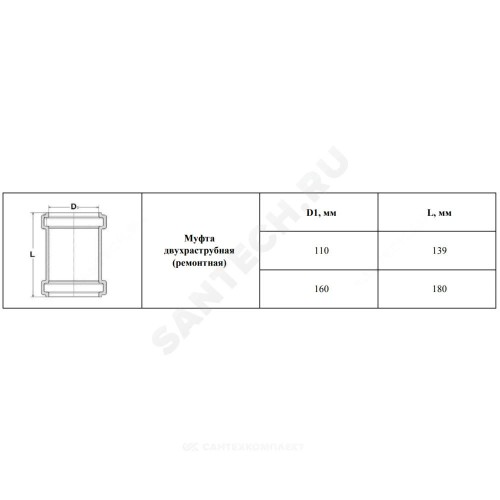 Муфта PP-B ремонтная коричневая Дн 160 б/нап VALFEX 30106160