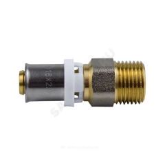 Муфта МП латунь никель пресс Дн 20х1/2" НР ГОСТ 32415-2013 8001 Aquasfera 8001-03