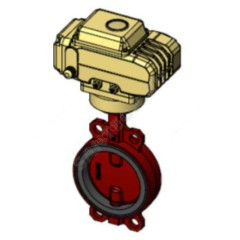 Затвор дисковый поворотный чугун VPI4448R-N04EP Ду 50 Ру16 межфл с электроприводом 380В диск чугун манжета EPDM Tecofi VPI4448R-N04EP0050