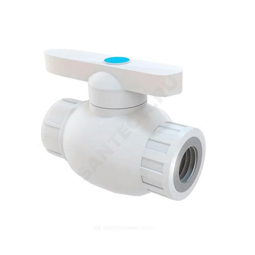 Кран шаровой PP-R полнопроходной белый Дн 25х3/4" ВР RTP (РосТурПласт) 21814