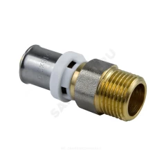 Муфта МП латунь никель пресс Дн 20х3/4" НР ГОСТ 32415-2013 8001 Aquasfera 8001-04