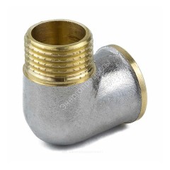 Угольник латунь никель Ду 15 (1/2") ВР/НР 9002 ГОСТ 32585-2013 Aquasfera 9002-01