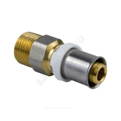 Муфта МП латунь никель пресс Дн 26х3/4" НР ГОСТ 32415-2013 8001 Aquasfera 8001-05
