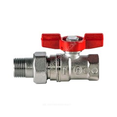 Кран шаровой латунь хром R259D Ду 25х32 Ру35 ВР/"американка" бабочка красная переходн Giacomini R259X008