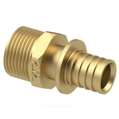 Муфта для PE-X/PE-RT труб аксиальная латунь Дн 20х3/4" НР RTP (РосТурПласт) 28310