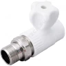 Кран шаровой PP-R белый Дн 20х1/2" НР прямой для радиатора VALFEX 10149020