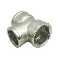 Тройник латунь никель переходной Ду 20х15х20 (3/4"х1/2"х3/4") ВР/ВР SantechSystems