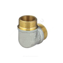 Угольник латунь никель реборда Ду 20 (3/4") НР/НР 9005 ГОСТ 32585-2013 Aquasfera 9005-02