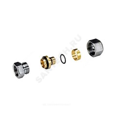 Муфта МП латунь хром Дн 18х2,0х1/2" ВР R187F Giacomini R187FX052
