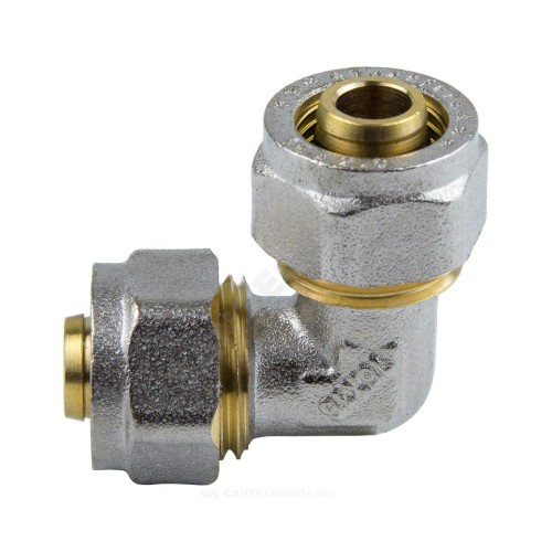 Угольник МП латунь никель обжим Дн 32х90гр ГОСТ 32415-2013 7005 Aquasfera 7005-04