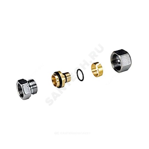 Муфта МП латунь хром Дн 20х2,0х1/2" ВР R187F Giacomini R187FX062