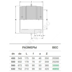Муфта электросварная ПЭ100 Дн 560 Ру16 SDR11 EUROSTANDARD 2100160560