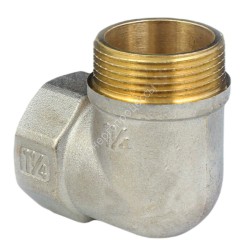 Угольник латунь никель реборда Ду 25 (1") ВР/НР 9006 ГОСТ 32585-2013 Aquasfera 9006-03