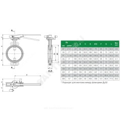 Затвор дисковый поворотный чугун VPI4448R2C-02EP Ду 40 Ру16 межфл с рукояткой диск чугун манжета EPDM с концевыми выключателями Tecofi VPI4448R2C-02EP0040