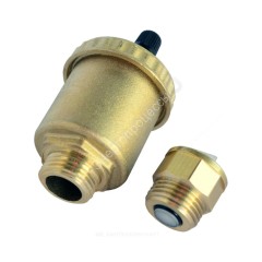Воздухоотводчик автоматический латунь 707 Ду 15 Ру10 G1/2" НР прямой с запорным клапаном Icma 82.707.AD.05.710