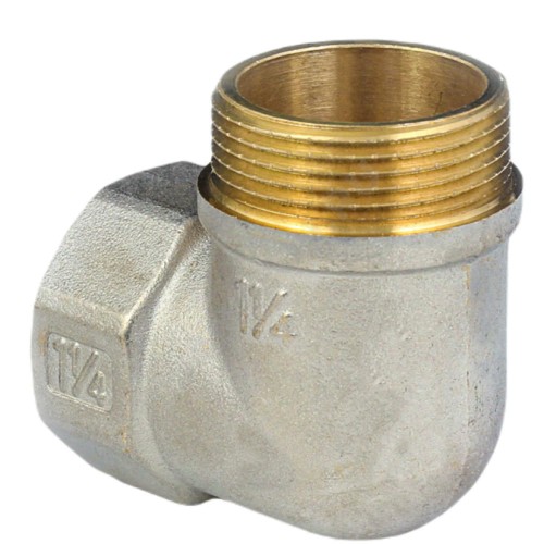 Угольник латунь никель реборда Ду 50 (2") ВР/НР 9006 ГОСТ 32585-2013 Aquasfera 9006-06