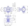 Кран для манометра 3-ходовой латунь 11б38бк/11б18бк Ду 15 Ру16 ВР G1/2"-М20х1,5 без рукоятки с фланцем ВИПРА КПТ 3.05.00