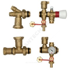 Комплект арматуры для коллекторной группы R553D/R553F латунь R557K Giacomini R557KY001