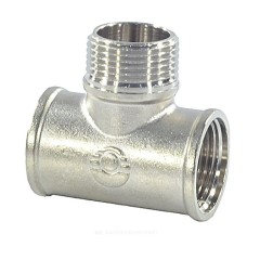 Тройник латунь никель переходной Ду 20 (3/4") ВР/НР/ВР VALFEX VF.132.N.034