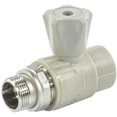 Кран шаровой PP-R серый Дн 20х1/2" НР прямой для радиатора VALFEX 10149020Г
