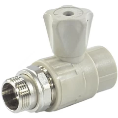 Кран шаровой PP-R серый Дн 20х1/2" НР прямой для радиатора VALFEX 10149020Г