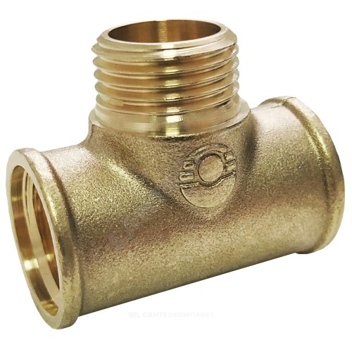Тройник латунь переходной Ду 20х15х20 (3/4"х1/2"х3/4") ВР/НР/ВР VALFEX VF.132.L.034.012.034