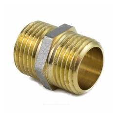Ниппель латунь никель Ду 50 (2") НР 9022 ГОСТ 32585-2013 Aquasfera 9022-06