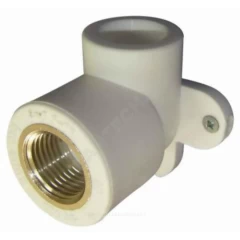 Угольник PP-R комбинированный серый Дн 25х1/2" ВР для PP-R с креплением RTP (РосТурПласт) 15918