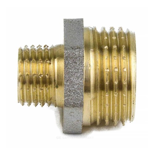 Ниппель латунь никель переходной Ду 15х8 (1/2"х1/4") НР 9023 ГОСТ 32585-2013 Aquasfera 9023-01