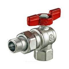 Кран шаровой латунь хром угловой R789 Ду 20 Ру16 ВР/"американка" полнопроходной бабочка красная Giacomini R789X005