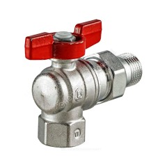 Кран шаровой латунь хром угловой R789 Ду 20 Ру16 ВР/"американка" полнопроходной бабочка красная Giacomini R789X005