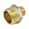 Ниппель латунь никель переходной Ду 20х15 (3/4"х1/2") НР 9023 ГОСТ 32585-2013 Aquasfera 9023-03
