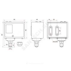 Реле давления РД-2Р -0.05-0.3МПа G1/4" IP44 110C Росма 00000004006