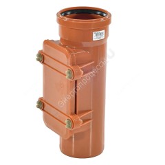 Ревизия НПВХ коричневая Дн 160 б/нап с прямоугольной крышкой KGRE Ostendorf 222600