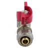 Кран шаровой латунь никель 1016 Euro Дн 20х1/2" Ру16 ВР/обжим бабочка красная Aquasfera 1016-02