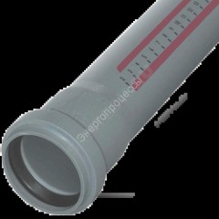 Труба PP-H с раструбом серая HT HTEM Дн 110х2,7 б/нап L=2,0м в/к Ostendorf 115060
