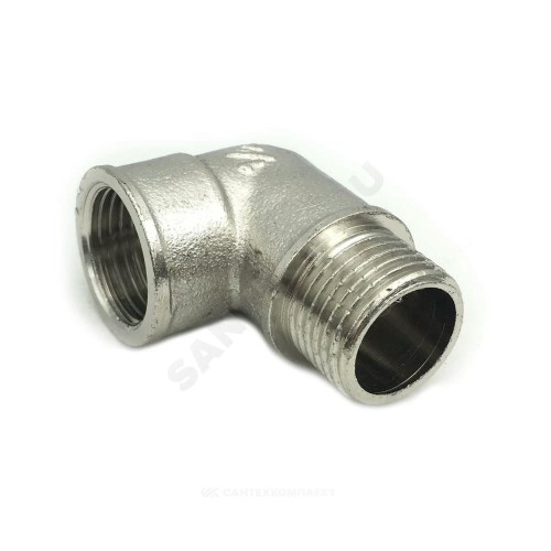 Угольник латунь никель Ду 25 (1") ВР/НР SantechSystems