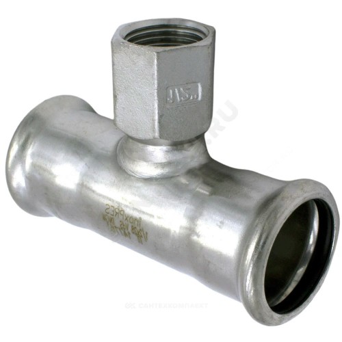 Тройник сталь нерж AISI 316L Дн 54х1/2"х54 Ру16 пресс/ВР Inoxpres RM 189102054