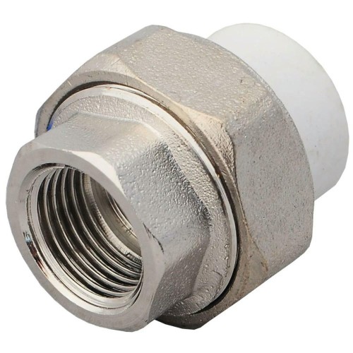 Муфта PP-R комбинированная разъемная белая Дн 25х3/4" ВР VALFEX 10155020