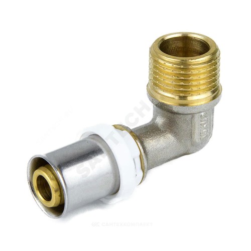 Угольник МП латунь никель пресс Дн 20х1/2"х90гр НР ГОСТ 32415-2013 8006 Aquasfera 8006-03